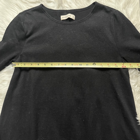 Abercrombie & Fitch Knit Long Sleeve Shirt Dress Black Size Medium - Picture 7 of 8